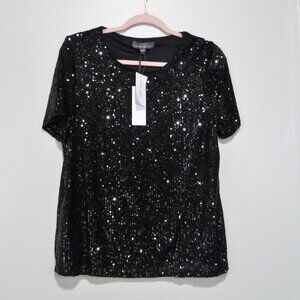HANNA+GRACIE BLACK SEQUIN TOP LARGE